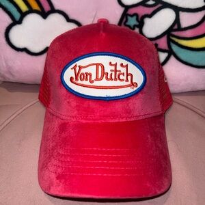 Von Dutch Hot Pink Holly Wood trucker hat